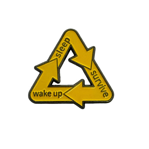 3D Sticker mobile yellow enamel pin features a triangular Code:141
