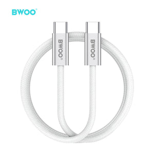 BWOO 240W Rainbow Braided Type-C to Type-C Cable 1m
