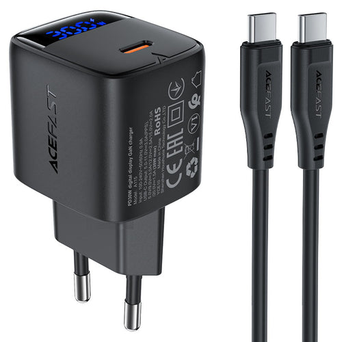 ACEFAST Fast Charge Wall Charger A115 PD30W GaN (1xUSB-C) EU with cable c-c