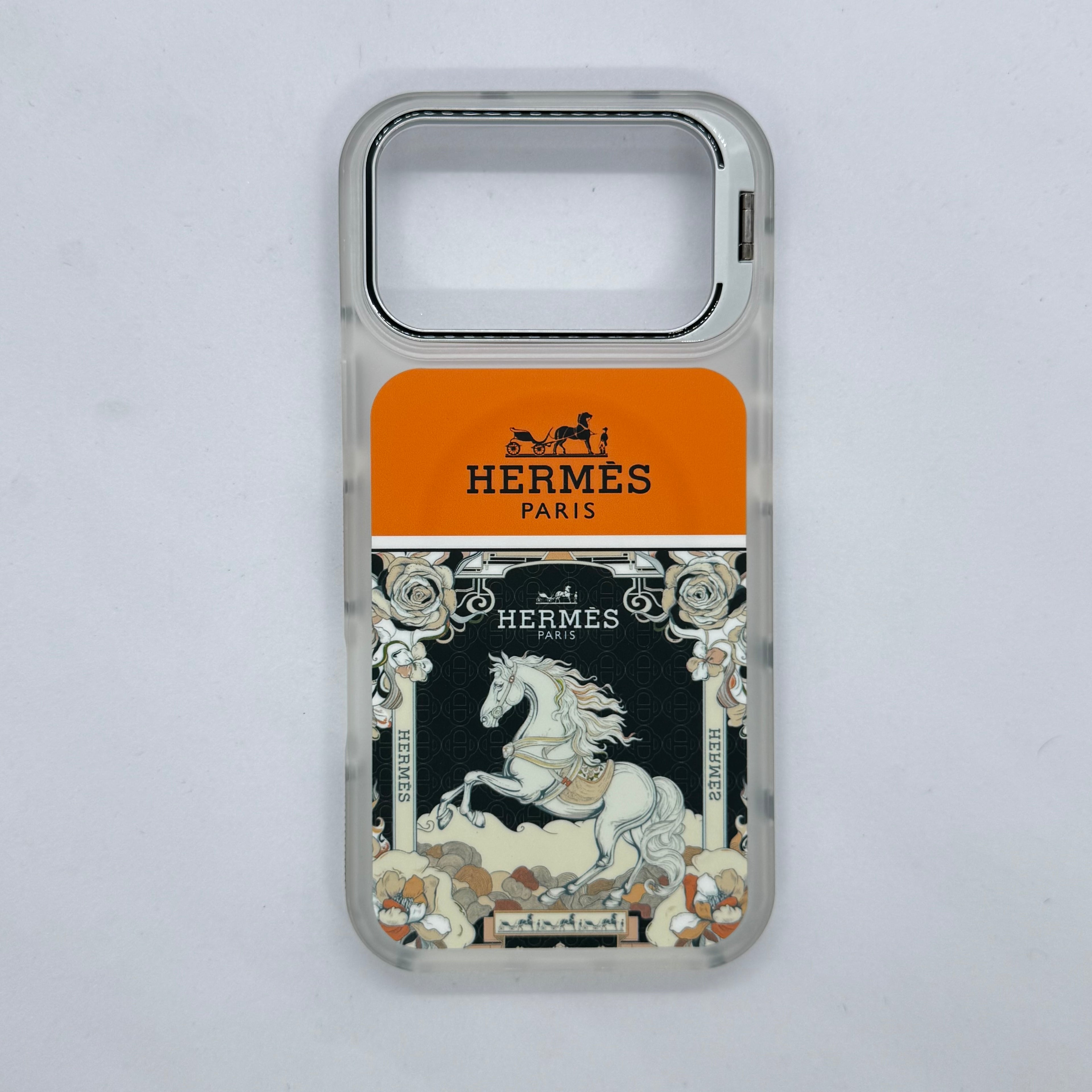 Hermès Art Edition MagSafe Compatible Case with Integrated Camera Ring Stand.