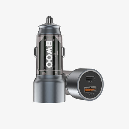 BWOO Dual-Port Aluminum Alloy Car Charger