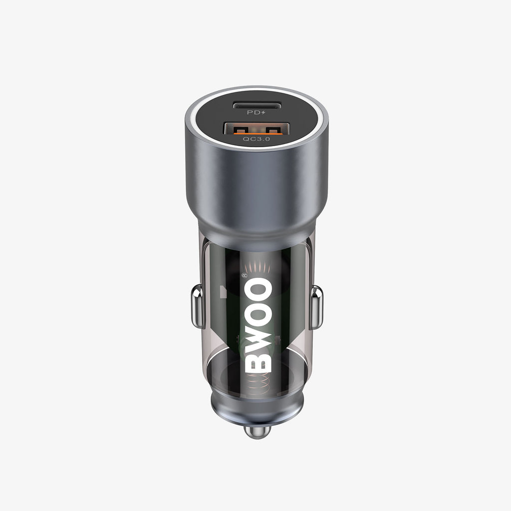 BWOO Dual-Port Aluminum Alloy Car Charger