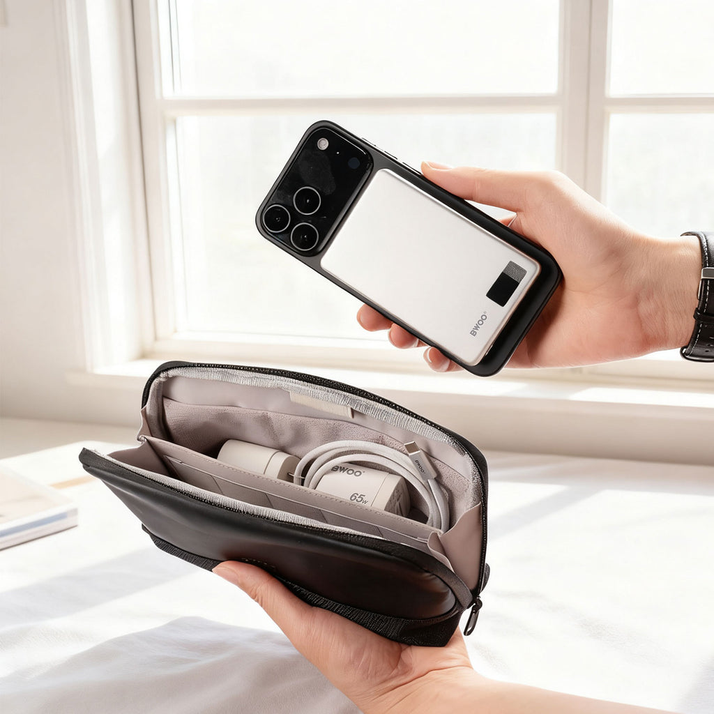 BWOO Premium PU Accessory Storage Case