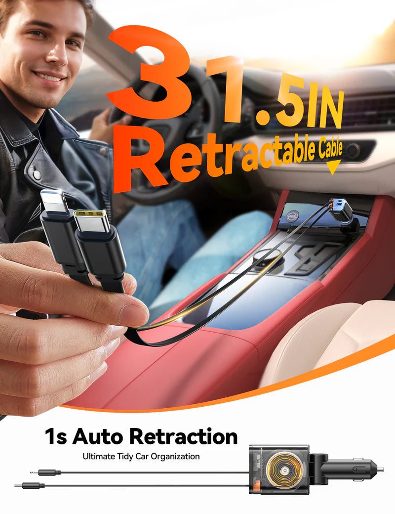 JOYROOM CCL05 Retractable Car Charger 4 in 1