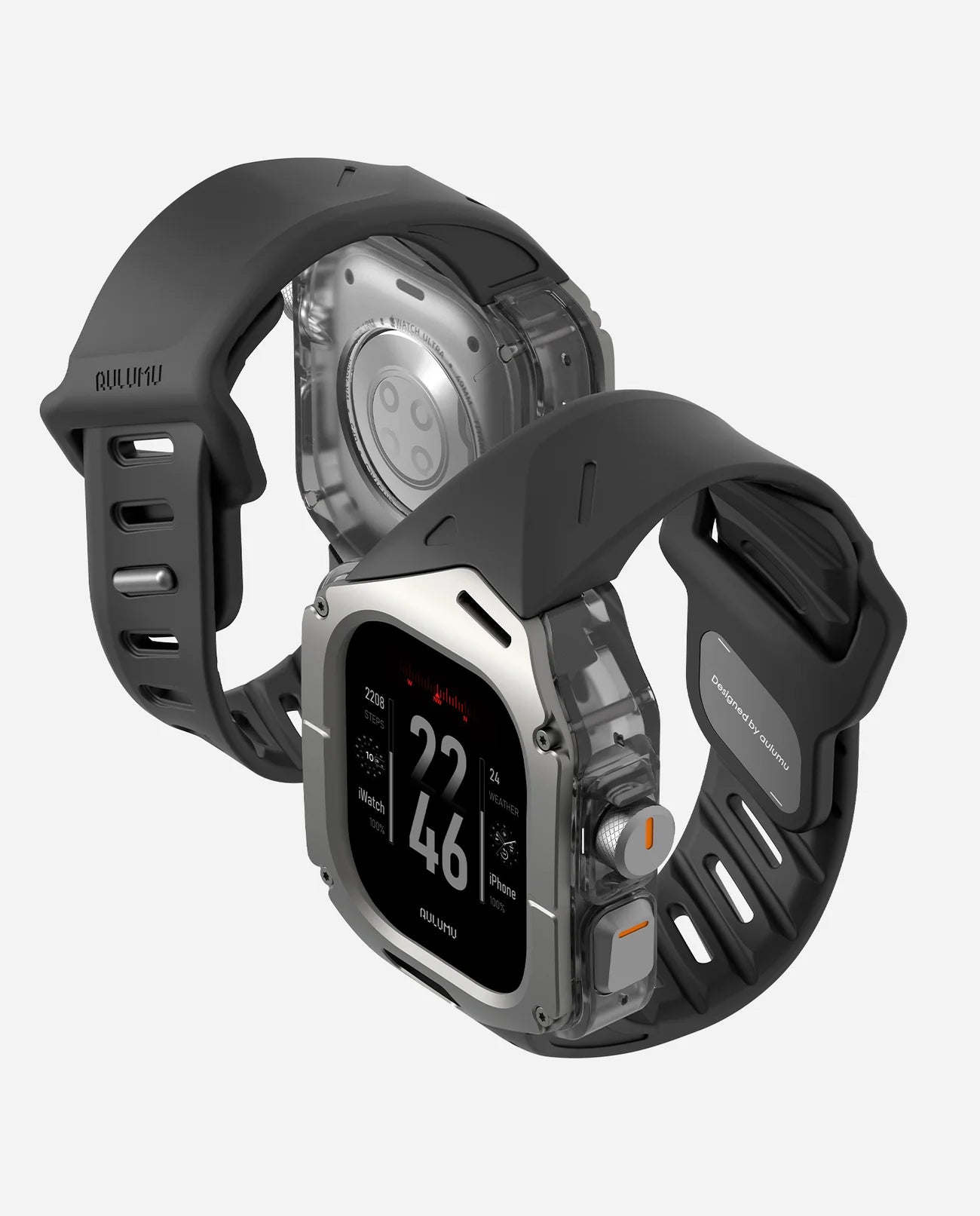 A01 Case with Band for Apple Watch Ultra 1/2/3 | Titanium Cover | FKM Band