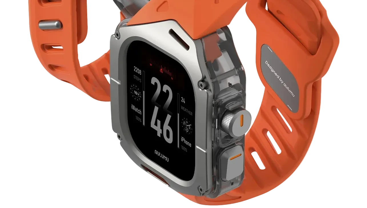 A01 Case with Band for Apple Watch Ultra 1/2/3 | Titanium Cover | FKM Band