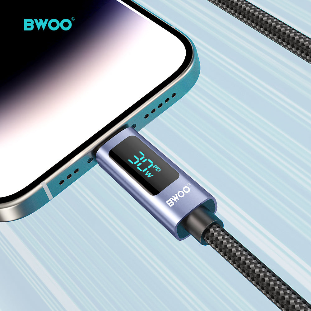 BWOO 30W Braided Type-C to Lightning Cable 1m