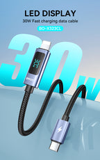 BWOO 30W Braided Type-C to Lightning Cable 1m