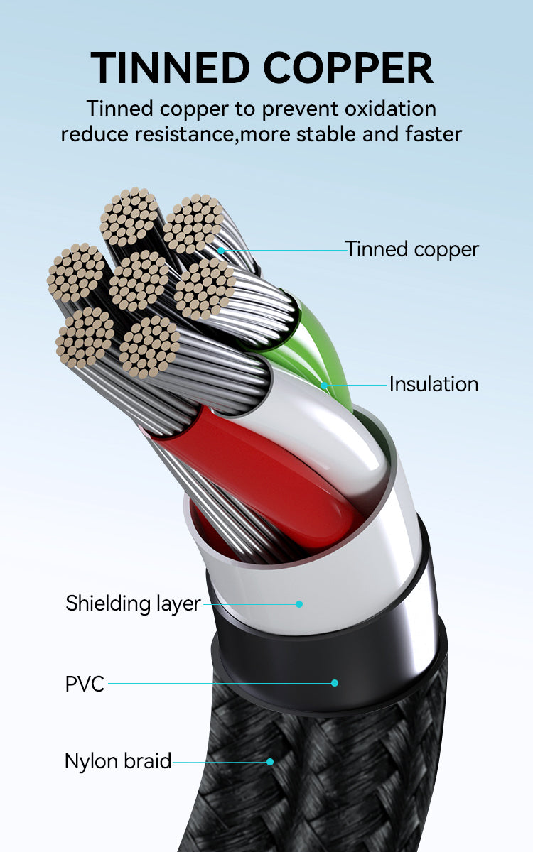 BWOO 65W Braided Type-C to Type-C Cable 1m