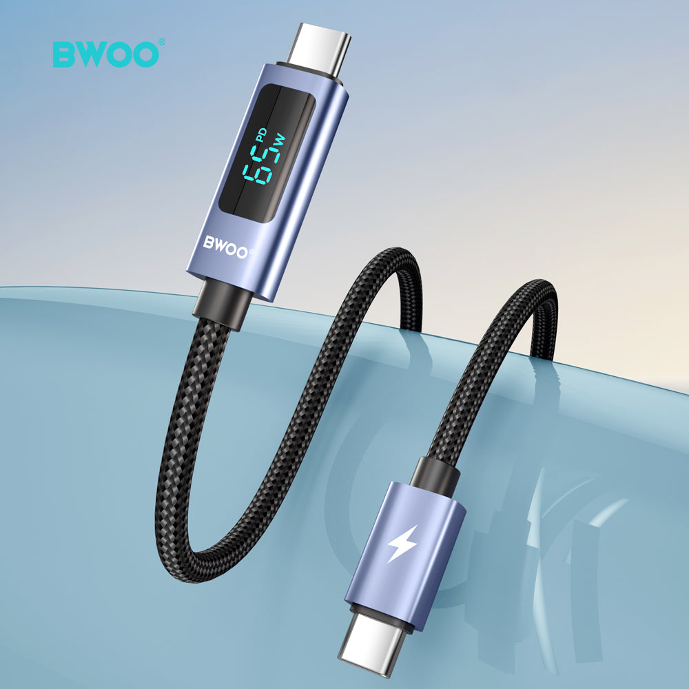 BWOO 65W Braided Type-C to Type-C Cable 1m