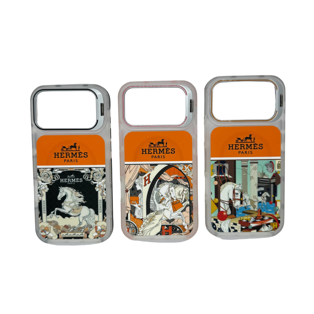 Hermès Art Edition MagSafe Compatible Case with Integrated Camera Ring Stand.