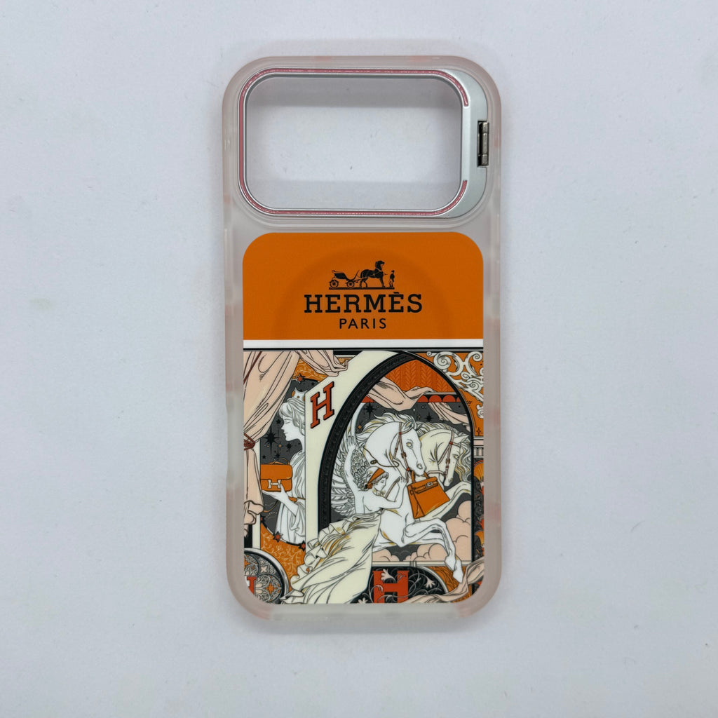 Hermès Art Edition MagSafe Compatible Case with Integrated Camera Ring Stand.
