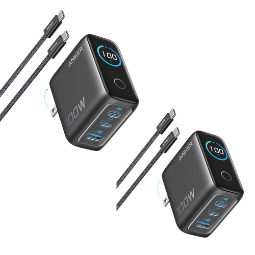 Anker Charger (100W, 3 Ports, Smart Display