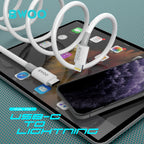 BWOO 20W TPE Type-C to Lightning Data Cable 1m