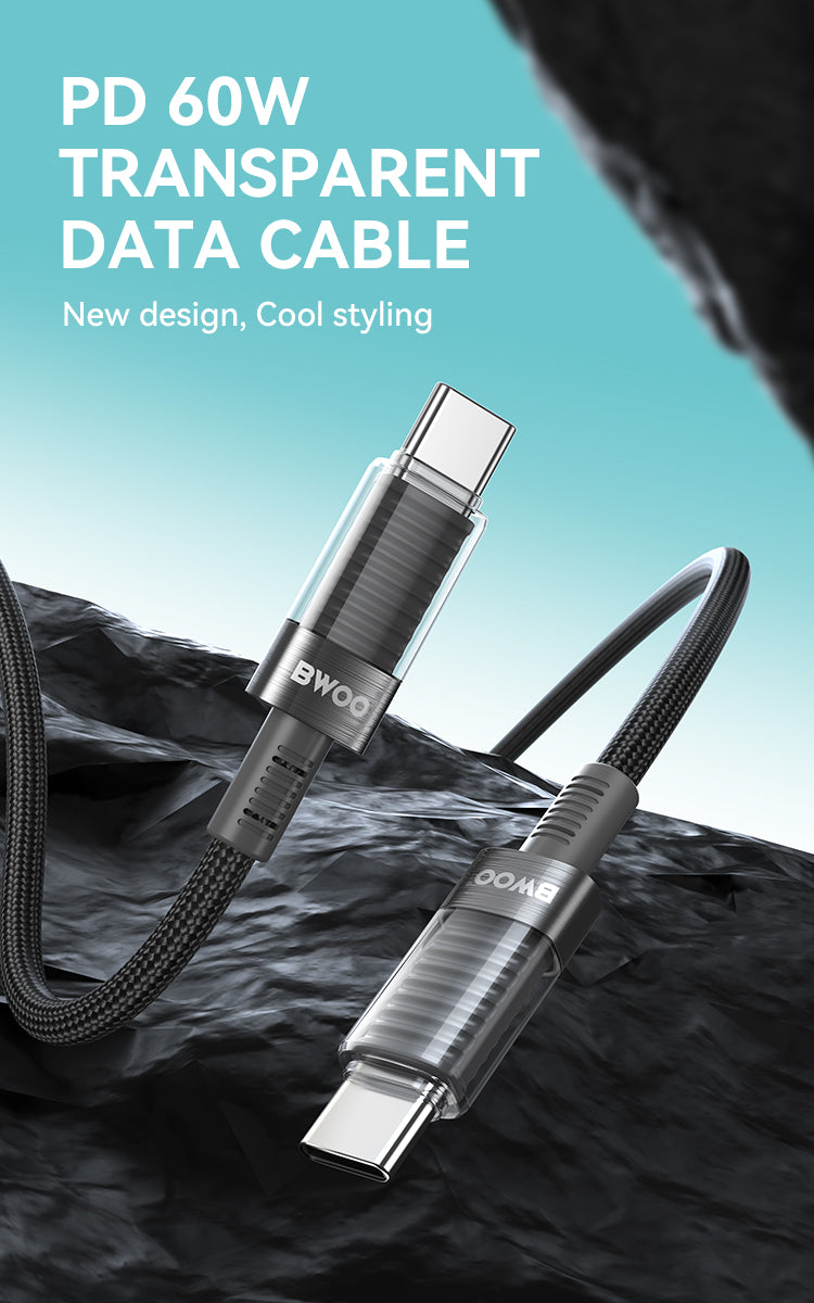 BWOO 60W 16-Spindle Braided Type-C to Type-C Cable 1m