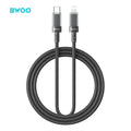 BWOO 30W 16-Spindle Braided Type-C to Lightning Cable 1m