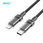 BWOO 30W 16-Spindle Braided Type-C to Lightning Cable 1m