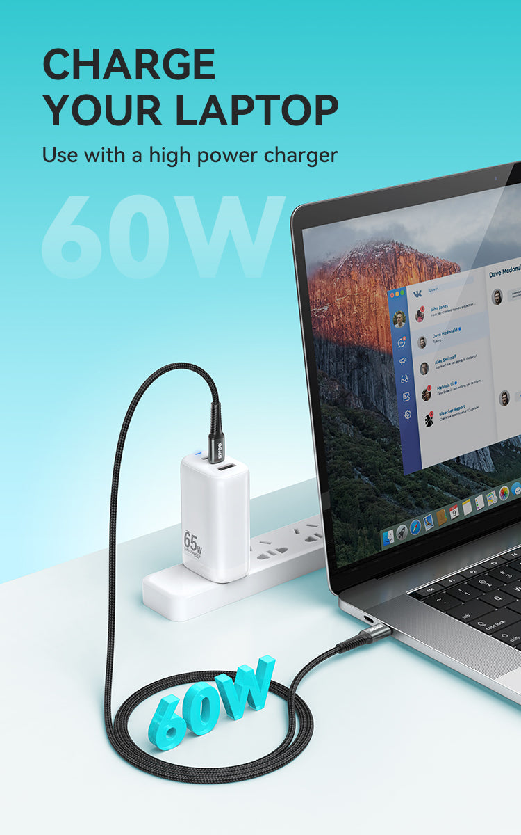 BWOO 65W Type-C to Type-C Braided Cable 2m
