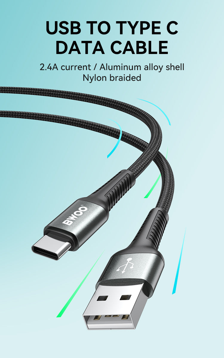 BWOO USB-A to Type-C Braided Cable 1m