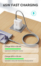 BWOO 65W Type-C to Type-C Nylon Braided Cable 1m