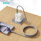 BWOO 65W Type-C to Type-C Nylon Braided Cable 1m