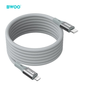 BWOO 27W Type-C to Lightning Nylon Braided Cable 1m