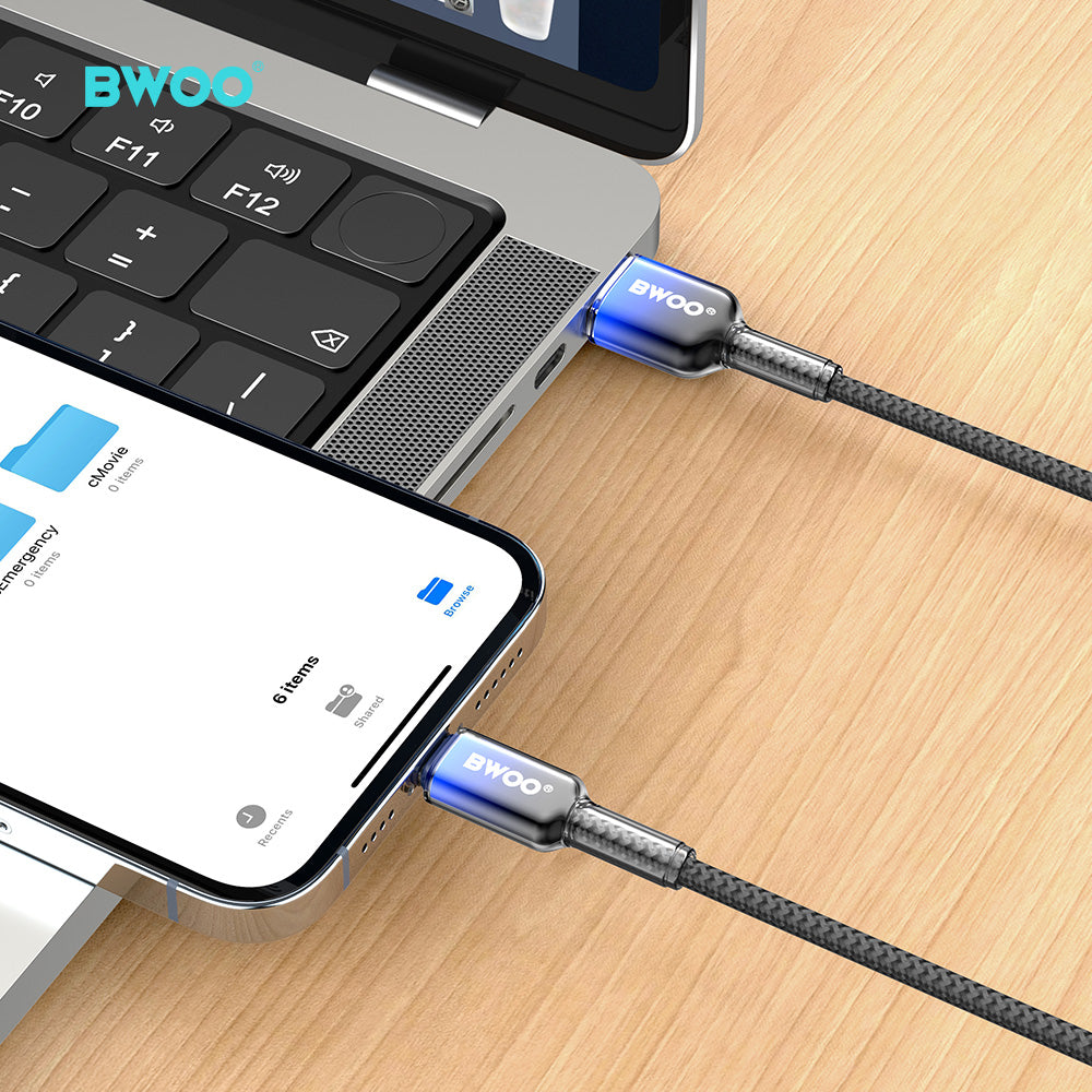 BWOO 15W USB-A to Lightning Nylon Braided Cable 1m