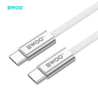 BWOO 240W Rainbow Braided Type-C to Type-C Cable 1m
