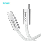 BWOO 240W Rainbow Braided Type-C to Type-C Cable 1m
