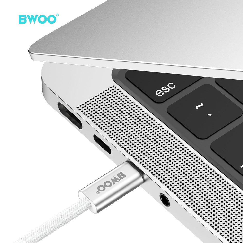 BWOO 240W Rainbow Braided Type-C to Type-C Cable 1m