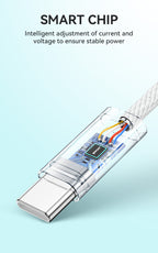 BWOO 240W Rainbow Braided Type-C to Type-C Cable 1m