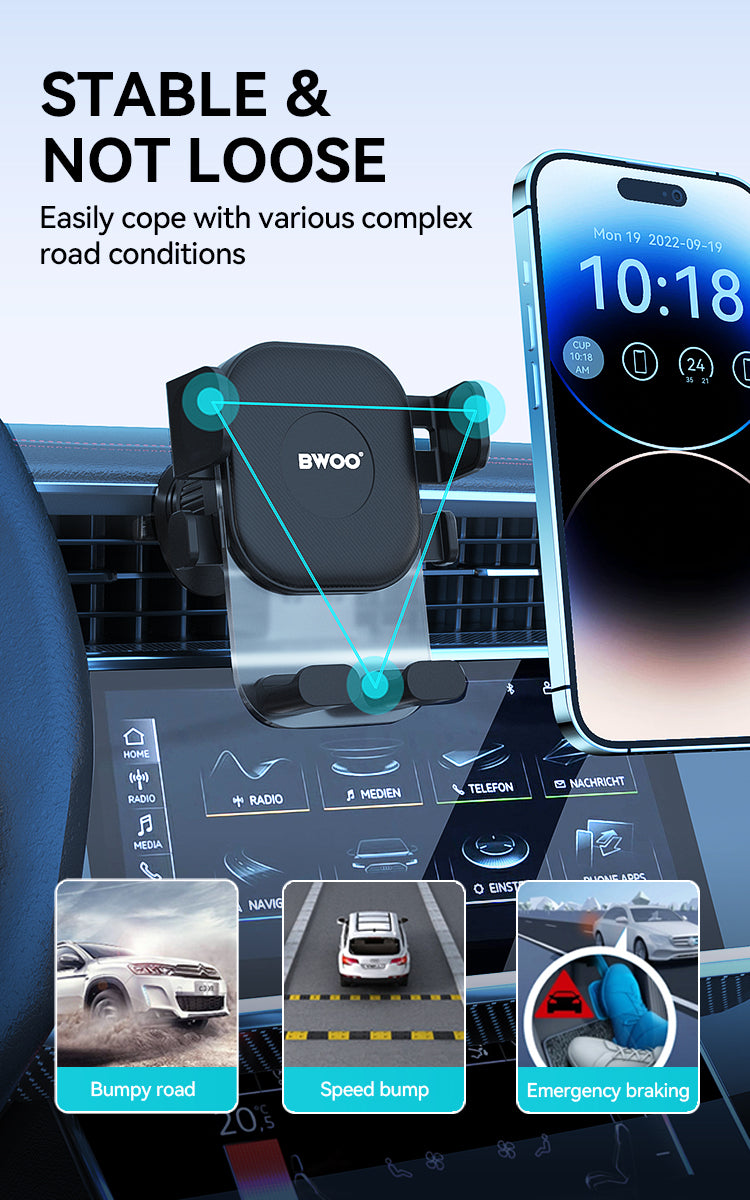 BWOO Gravity Lock Air Vent Phone Holder
