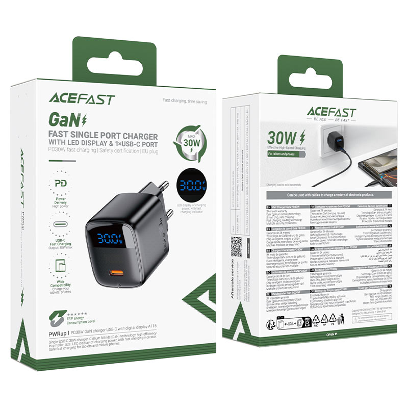 ACEFAST Fast Charge Wall Charger A113 PD20W GaN (1xUSB-C) EU