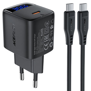ACEFAST Fast Charge Wall Charger A115 PD30W GaN (1xUSB-C) EU with cable c-c