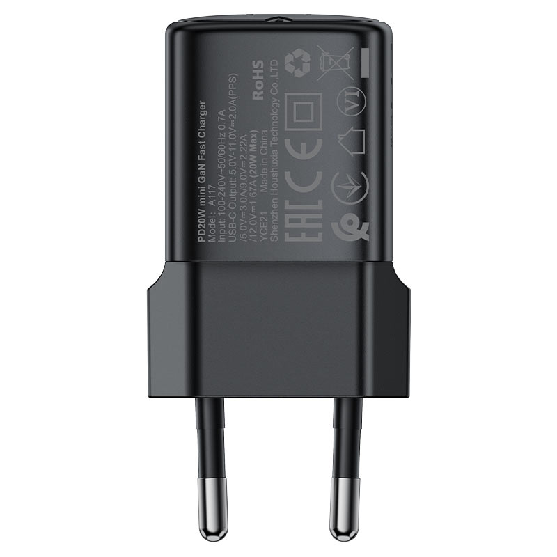 ACEFAST Fast Charge Wall Charger A117 PD20W GaN (1xUSB-C) EU with cable c-c