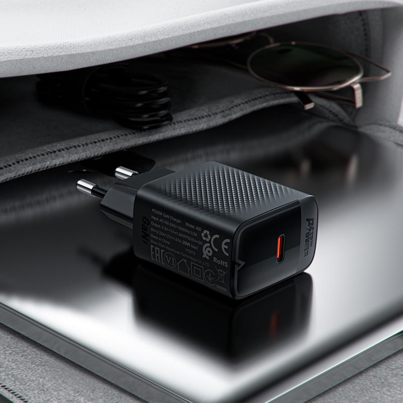 ACEFAST Fast Charge Wall Charger A82 PD20W GaN (1xUSB-C) EU with Сable set /USB-C to USB-C/