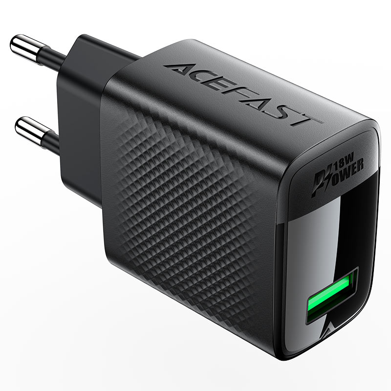ACEFAST Fast Charge Wall Charger A90 QC18W GaN (1xUSB-A) EU with 1.2m USB-A to USB-C charging cable