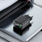 ACEFAST Fast Charge Wall Charger A90 QC18W GaN (1xUSB-A) EU with 1.2m USB-A to USB-C charging cable