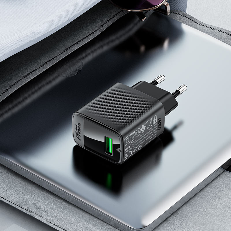 ACEFAST Fast Charge Wall Charger A90 QC18W GaN (1xUSB-A) EU with 1.2m USB-A to USB-C charging cable