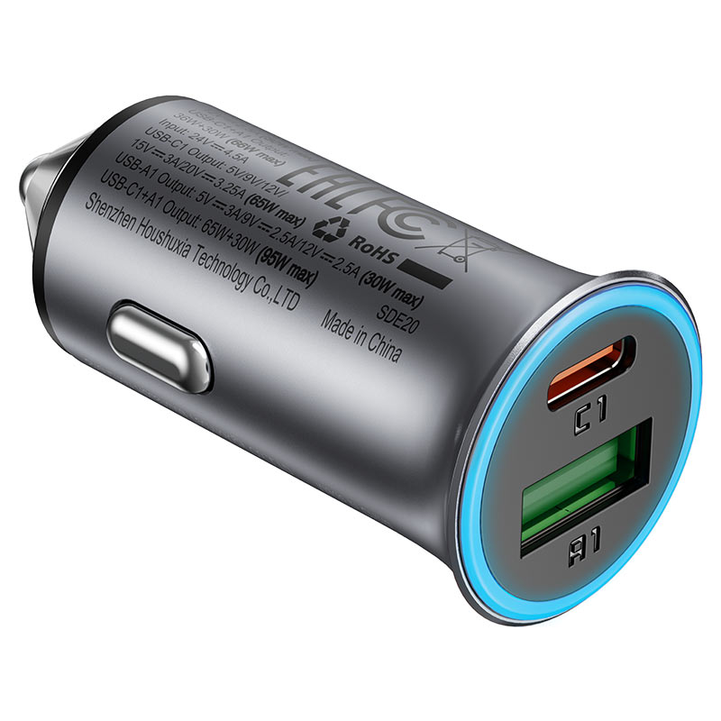 ACEFAST Fast Charge Car Charger B16 95W (1xUSB-C + 1xUSB-A) with C to C fast charging cable