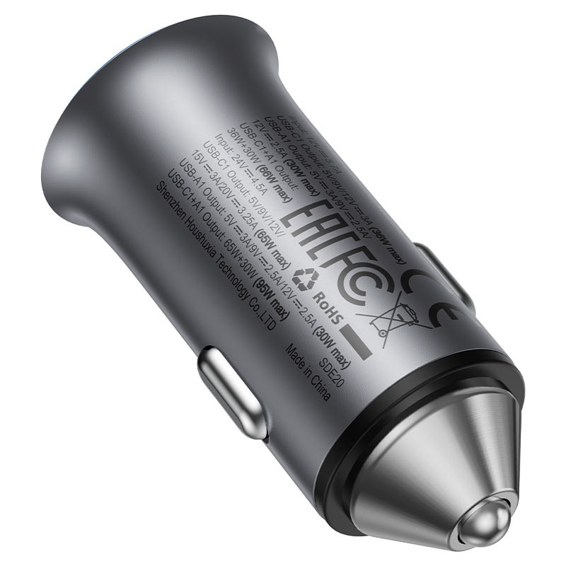 ACEFAST Fast Charge Car Charger B16 95W (1xUSB-C + 1xUSB-A) with C to C fast charging cable