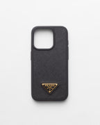 black Prada Saffiano leather iPhone case